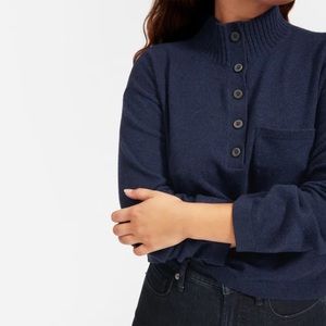 Everlane ReCashmere Button Mockneck Sweater